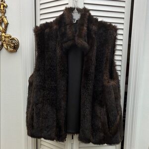 Reversible faux fur vest